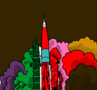Dibujo Lanzamiento cohete pintado por timothy