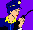 Dibujo Policía con el walkie pintado por agustincapo