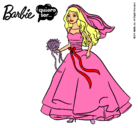 Dibujo Barbie vestida de novia pintado por chus