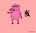 Dibujo Cerdo  pintado por she-she
