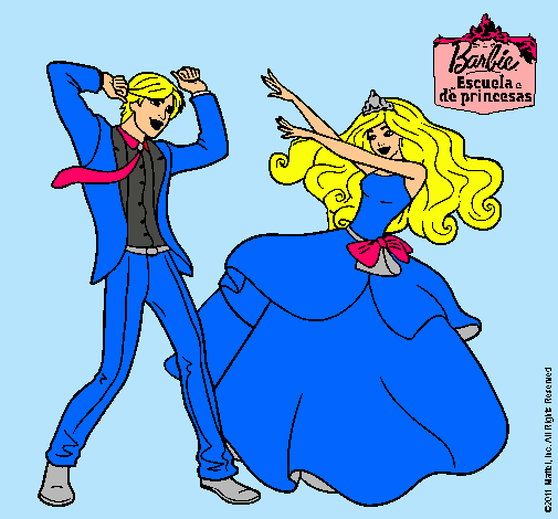 Dibujo Barbie bailando con un amigo pintado por Diianiita