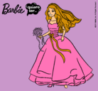 Dibujo Barbie vestida de novia pintado por libni