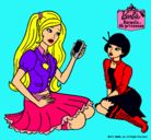Dibujo Barbie con el teléfono móvil pintado por natasoni