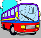 Dibujo Autobús pintado por carro
