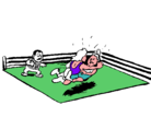 Dibujo Lucha en el ring pintado por sebatian