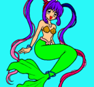 Dibujo Sirena con perlas pintado por karenxxitha_23