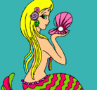 Dibujo Sirena y perla pintado por cleidi