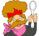 Dibujo Chef con bigote pintado por frifer