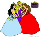 Dibujo Barbie y sus amigas princesas pintado por tghjj