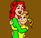 Dibujo Madre e hija abrazadas pintado por ElenaErand
