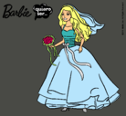 Dibujo Barbie vestida de novia pintado por Criis