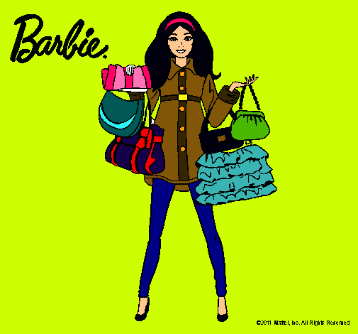 Dibujo Barbie de compras pintado por paris-france