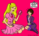 Dibujo Barbie con el teléfono móvil pintado por Lucii11