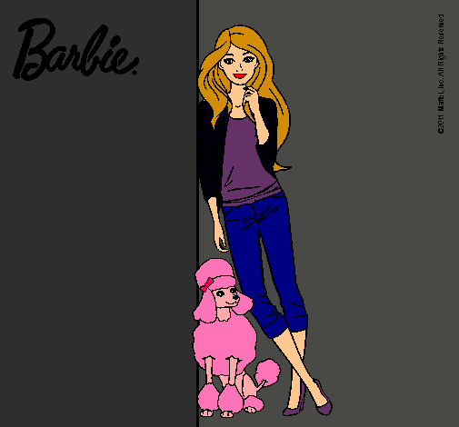 Barbie con cazadora de cuadros