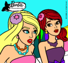 Dibujo Barbie y su amiga pintado por martalabarbi