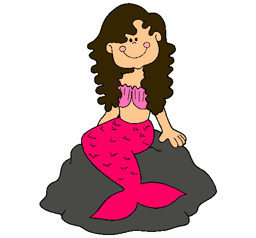 Dibujo Sirena sentada en una roca pintado por gabi-bravo