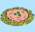 Dibujo Espaguetis con queso pintado por Mirene