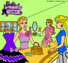 Dibujo Barbie en una tienda de ropa pintado por Diianiita