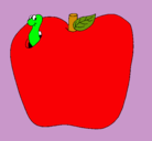 Dibujo Gusano en la fruta pintado por marijana