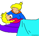 Dibujo La princesa durmiente y el príncipe pintado por prencesa