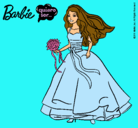 Dibujo Barbie vestida de novia pintado por sharon