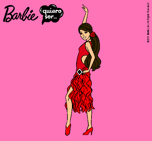 Dibujo Barbie flamenca pintado por france_alicia