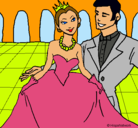 Dibujo Princesa y príncipe en el baile pintado por brendaliz