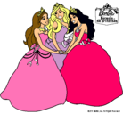 Dibujo Barbie y sus amigas princesas pintado por BARBIS