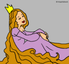 Dibujo Princesa relajada pintado por arocena