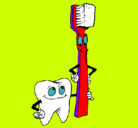Dibujo Muela y cepillo de dientes pintado por jmaquisu