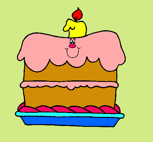 Dibujo Pastel de cumpleaños pintado por Loren