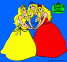 Dibujo Barbie y sus amigas princesas pintado por mochellemarc