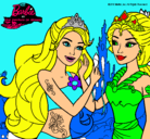 Dibujo Barbie se despiede de la reina sirena pintado por mariola15