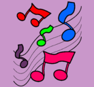 Dibujo Notas en la escala musical pintado por guanda