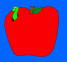 Dibujo Gusano en la fruta pintado por guiomar