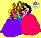 Dibujo Barbie y sus amigas princesas pintado por cinthya2222