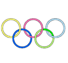Dibujo Anillas de los juegos olimpícos pintado por aros