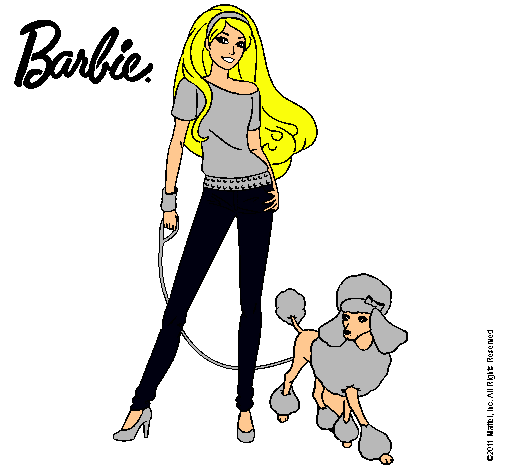 Dibujo Barbie con look moderno pintado por ernesotto