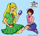 Dibujo Barbie con el teléfono móvil pintado por patriciag