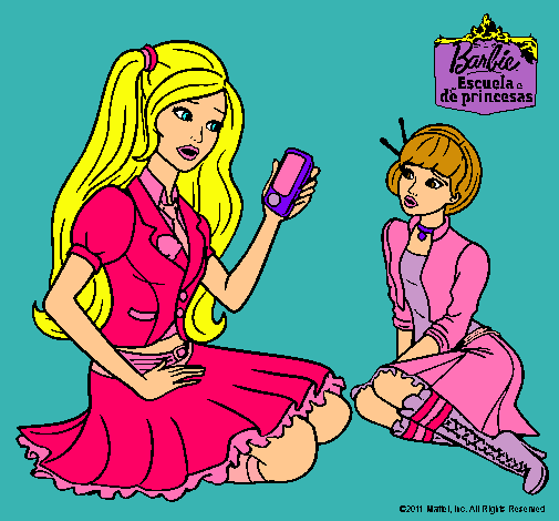 Dibujo Barbie con el teléfono móvil pintado por martuki