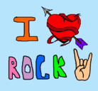 Dibujo I love rock pintado por tananegra