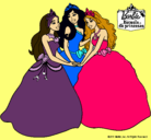 Dibujo Barbie y sus amigas princesas pintado por MARISS