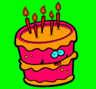 Dibujo Pastel de cumpleaños 2 pintado por guanda