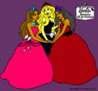 Dibujo Barbie y sus amigas princesas pintado por zayuri