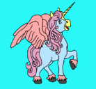 Dibujo Unicornio con alas pintado por Mirene