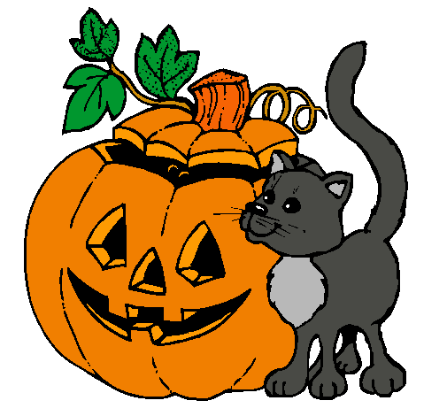 Calabaza y gato