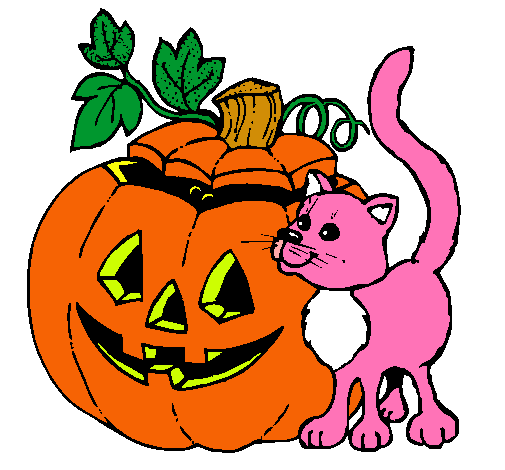 Calabaza y gato