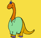 Dibujo Diplodocus con camisa pintado por ALEXrojas2006