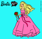 Dibujo Barbie vestida de novia pintado por martita09