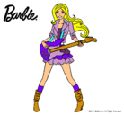 Dibujo Barbie guitarrista pintado por fiorela